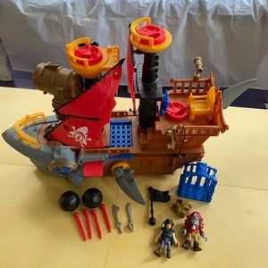Fisher Price Imaginext Shark Bite Pirate Ship Playset, Like New